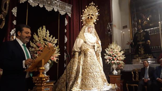 Jesús Devesa, durante el pregón en la capilla de Monte-Sión