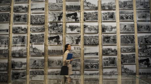 Apartado de la exposición con fotografías de la Gran Guerra