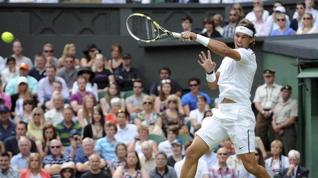 Rafa Nadal durante el torneo de Wimbledon en 2012