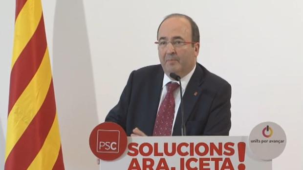 Miquel Iceta, en un acto de campaña del PSC