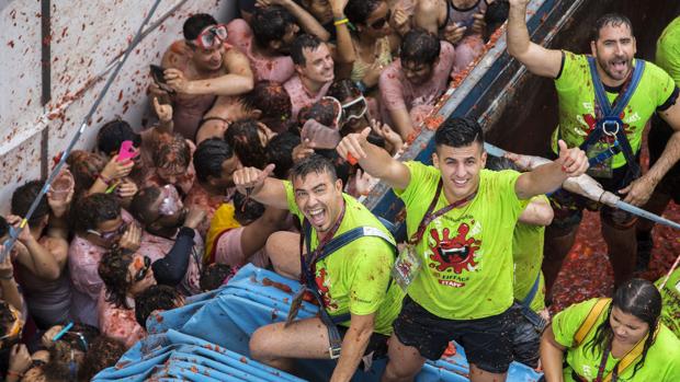 Imagen del festejo de la Tomatina de Buñol