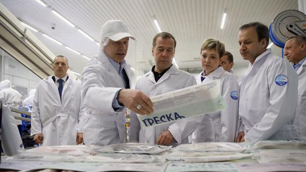 Vladimir Zagorovsky con Dmitry Medvedev en la sede de Norebo el pasado mes de abril