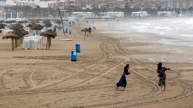 Imagen tomada este martes en la playa de Las Arenas de Valencia