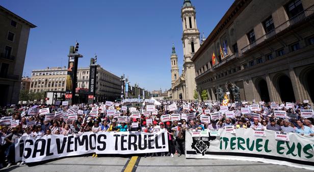 Imagen de archivo de una movilización de vecinos de Teruel