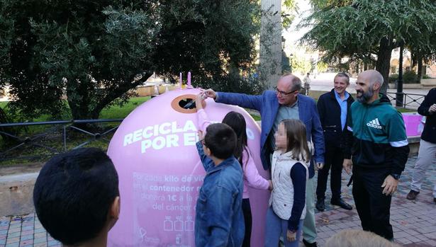 Los contenedores rosas se han instalado en la plaza del Ayuntamiento