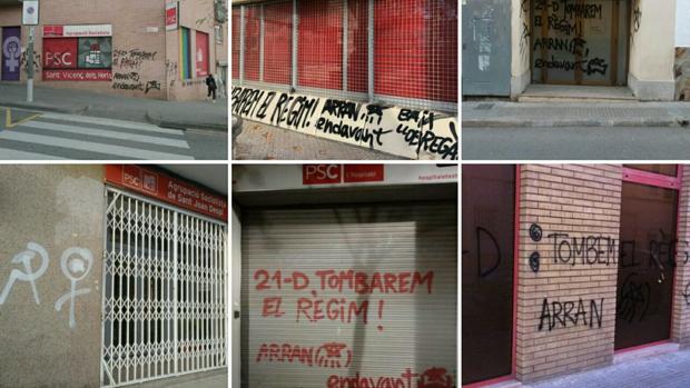 Las pintadas y las amenazas de muerte a los estudiantes constitucionalsitas en Barcelona