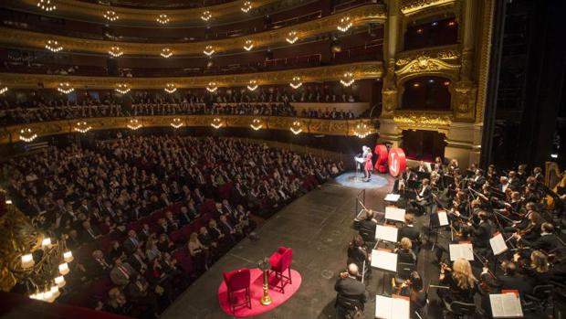 Acto de presentación de los fastos por el 20 aniversario de la reapertura del Liceu, el pasado febrero de 2017