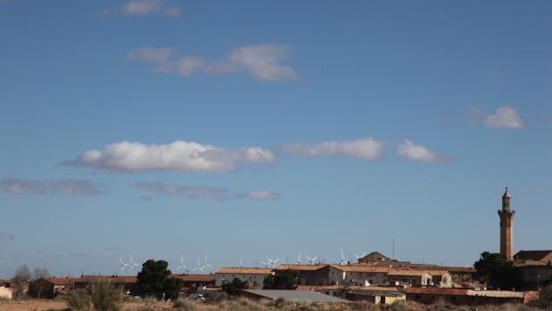 Vista de Belchite, centro de una de las comarcas más despobladas de España y con menos empleo