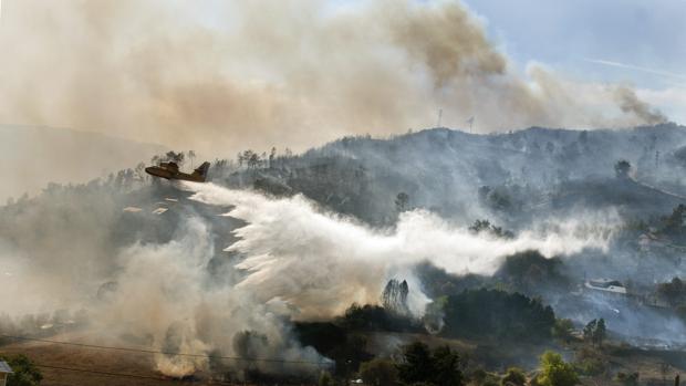 Imagen de un fuego en Orense