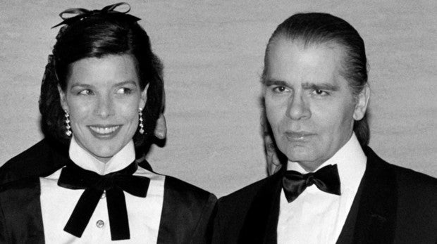 Carolina de Mónaco con Karl Lagerfeld