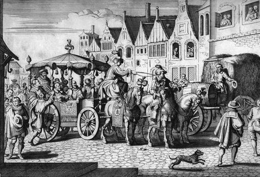 El asesinato de Enrique IV según un grabado de Gaspar Bouttats.