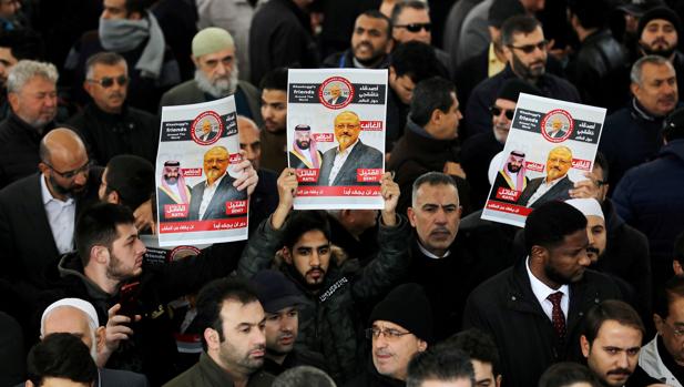 Simbólico funeral por Khashoggi en Estambul el pasado noviembre