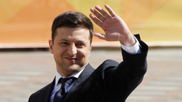 El presidente electo de Ucrania, Volodímir Zelenski, a su llegada hoy al Parlmento