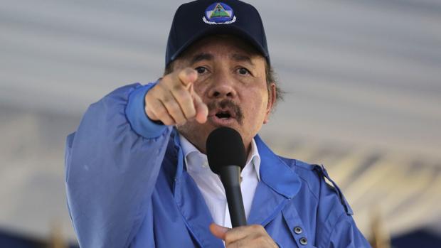 Daniel Ortega, durante un mitin en 2018