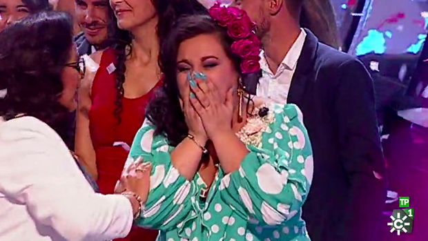 María celebra su victoria en 'Yo soy del sur'.