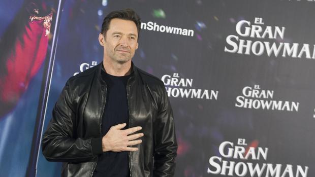 Hugh Jackman, ayer en Madrid, durante la presentación de «El gran showman»
