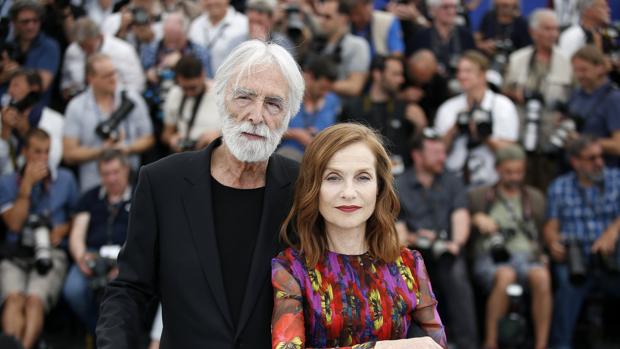 La francesa Isabelle Huppert y el director austriaco Michael Haneke en la 70 edición del Festival de Cine de Cannes