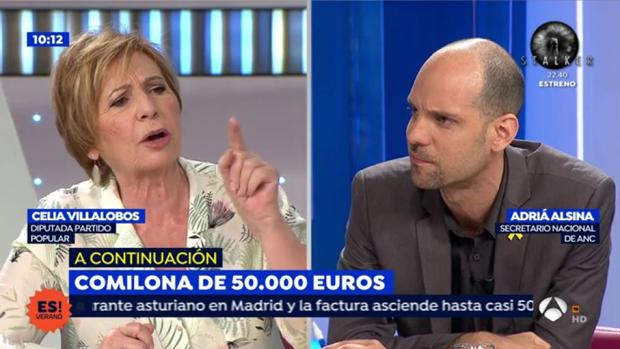 Celia Villalobos y Adriá Alsina en «Espejo público de verano»