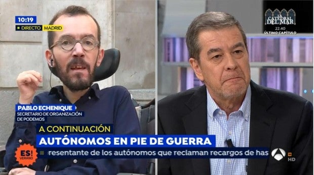 Pablo Echenique y Jesús Rivasés en «Espejo público»