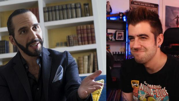 el presidente de El Salvador, Nayib Bukele, y AuronPlay